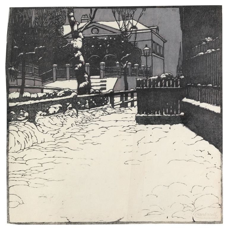 Verschneite Villa in Döbling by Carl Moll
