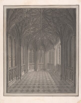 View of the Inside of a Small Chapel on the West Side of the Area of the Cloisters of St Stephen’s Chapel, Westminster by John Topham
