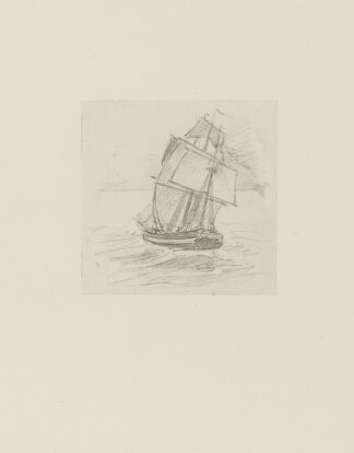 Voilier vu de l’arrière – dessin non utilisé by Achille Granchi-Taylor
