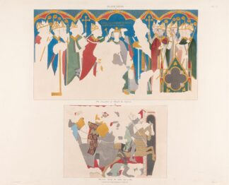 Vol. 6, Plate XXXVII: The Coronation of Edward the Confessor. Warriors Flying for Refuge into a City. by Charles Alfred Stothard