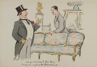 Vous qui connaissez les bons Boins, trouvez-moi un joli petit tabouret Louis XV ! by Georges Goursat (Sem)