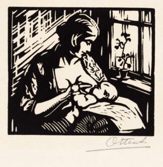 Vrouw die een kind borstvoeding geeft by Jacques Jeichienus Ottens