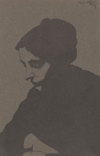 Vrouw in driekwart aanzicht naar links, met slagschaduw by Samuel Jessurun de Mesquita