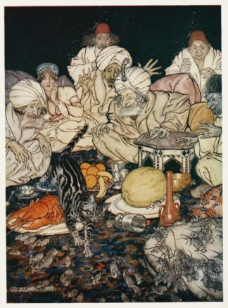 When Puss saw the rats and mice she didn’t wait to be told by Arthur Rackham