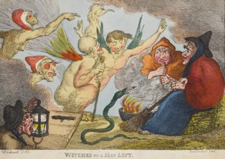 Witches in a hay loft by Thomas Rowlandson