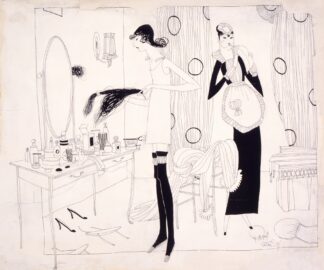 Woman in dressing room by Ralph Barton