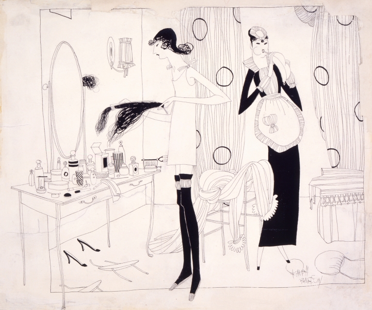 Woman in dressing room by Ralph Barton
