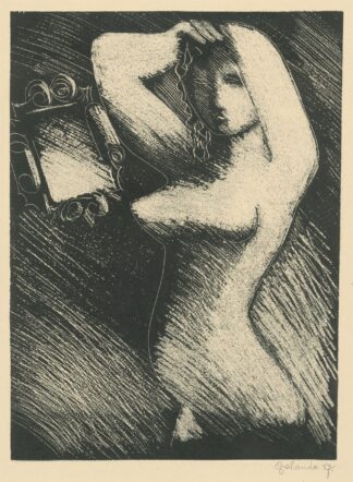 Woman in front of a mirror by Mikuláš Galanda