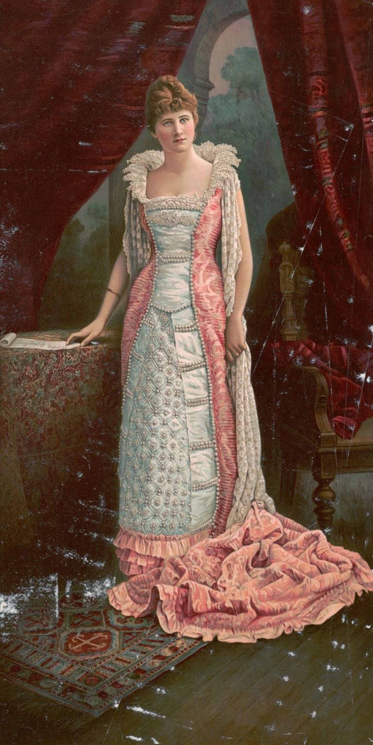 Woman in pearl dress by Anonymous