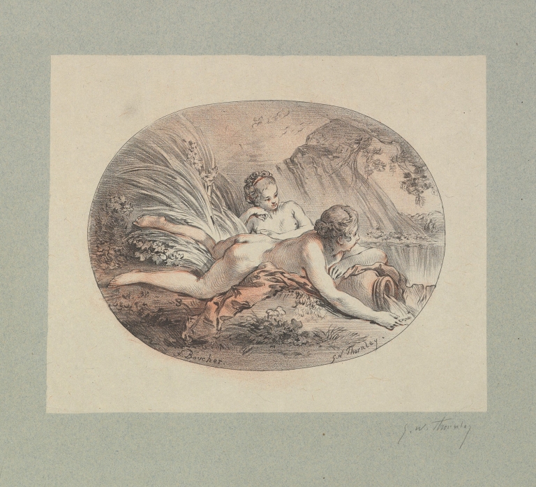 Woman Reclining upon a Jar from which Water is Pouring by Georges William Thornley