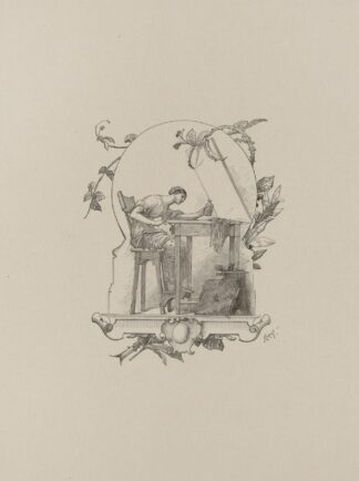 Woman seated at artist’s table by Frederick Florian