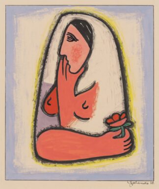 Woman with flower by Mikuláš Galanda
