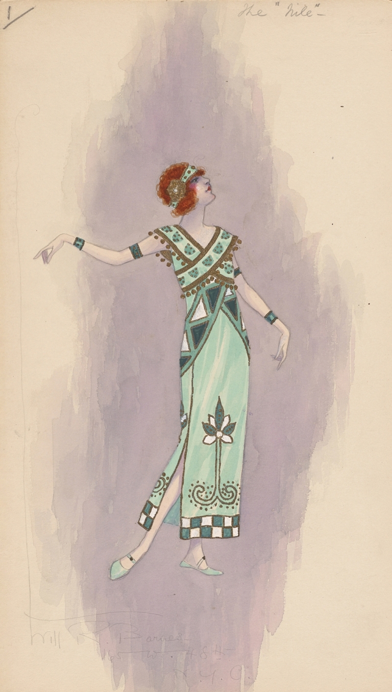 Woman’s costume; Long green dress, 1 by Will R. Barnes