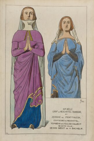 XIVe siècle. Cath[edrale] de Neuchatel-Bourgogne, et Jeanne de Montfaucon, comtesses de Neuchatel by Raphaël Jacquemin