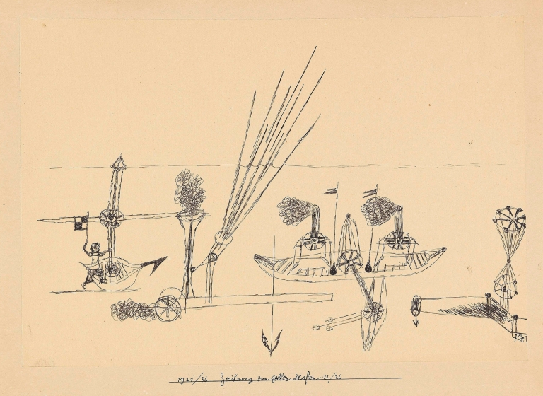 Zeichnung zum gelben Hafen by Paul Klee