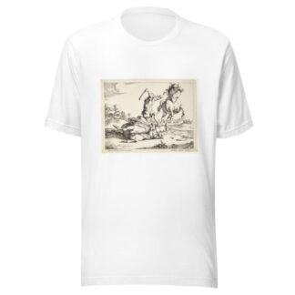 Æseldriver, der slår en hest Fablen om æslet og hesten by Marcus de Bye T-Shirt