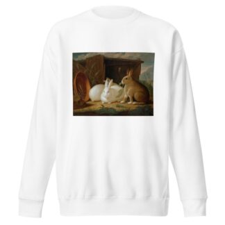 Three rabbits in a landscape by Johann Wenzel Peter Sweatshirt