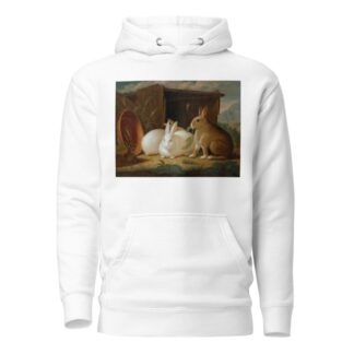 Three rabbits in a landscape by Johann Wenzel Peter Hoodie