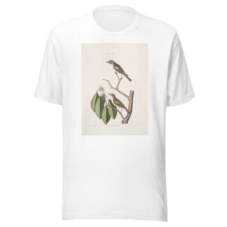 Muscicapa fusca, the little brown Flycatcher; Muscicapa oculis rubris, The red Eyed Flycatcher; Arbor Lauri fol. &c. by Mark Catesby T-Shirt
