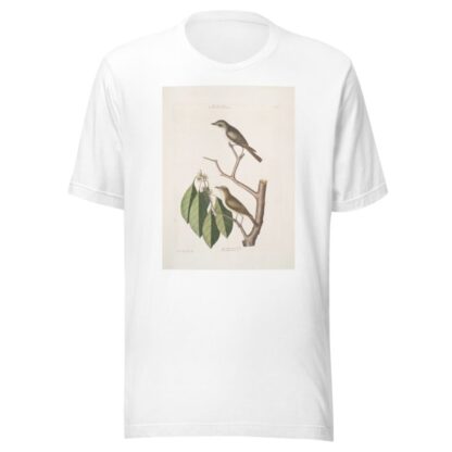 Muscicapa fusca, the little brown Flycatcher; Muscicapa oculis rubris, The red Eyed Flycatcher; Arbor Lauri fol. &c. by Mark Catesby T-Shirt