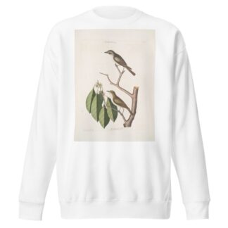 Muscicapa fusca, the little brown Flycatcher; Muscicapa oculis rubris, The red Eyed Flycatcher; Arbor Lauri fol. &c. by Mark Catesby Sweatshirt