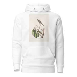 Muscicapa fusca, the little brown Flycatcher; Muscicapa oculis rubris, The red Eyed Flycatcher; Arbor Lauri fol. &c. by Mark Catesby Hoodie