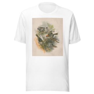 Birds on pine boughs by Henry Walker Herrick T-Shirt