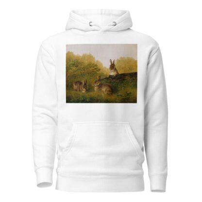 Rabbits on a Log by Arthur Fitzwilliam Tait Hoodie