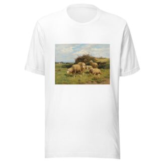Sheep in a meadow by Cornelius van Leemputten T-Shirt