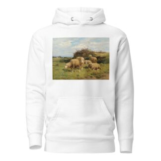 Sheep in a meadow by Cornelius van Leemputten Hoodie