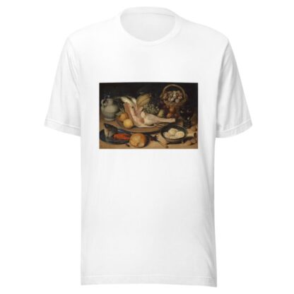 Still Life With Leg Of Veal, Insects And Titmouse by Georg Flegel T-Shirt