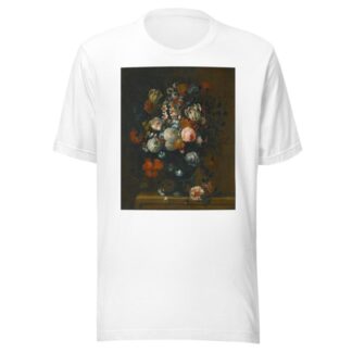 Still Life Of Roses, Variegated Tulips, Peonies, Daffodils And Other Flowers In A Sculpted Vase by Simon Hardimé T-Shirt