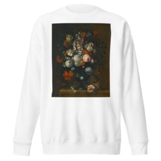 Still Life Of Roses, Variegated Tulips, Peonies, Daffodils And Other Flowers In A Sculpted Vase by Simon Hardimé Sweatshirt