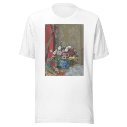 Still life with roses, anemones and chrysanthemums in a Chinese vase by Sergei Chekhonin T-Shirt