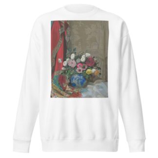 Still life with roses, anemones and chrysanthemums in a Chinese vase by Sergei Chekhonin Sweatshirt