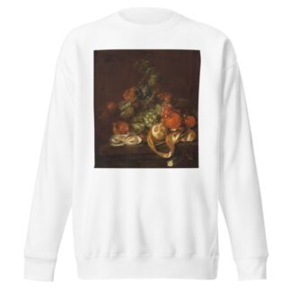 Nature morte aux citrons, huitres, raisins et papillons sur un entablement by Cornelis de Heem Sweatshirt
