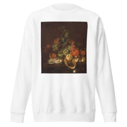 Nature morte aux citrons, huitres, raisins et papillons sur un entablement by Cornelis de Heem Sweatshirt