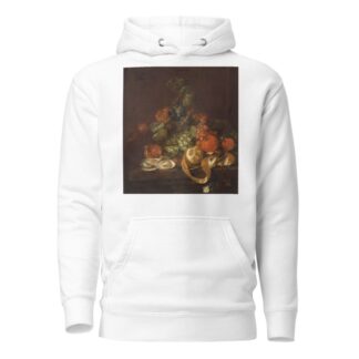 Nature morte aux citrons, huitres, raisins et papillons sur un entablement by Cornelis de Heem Hoodie