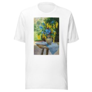A Floral Bouquet with Irises and Laburnum by Ella Wetzko-Ehrenberger T-Shirt
