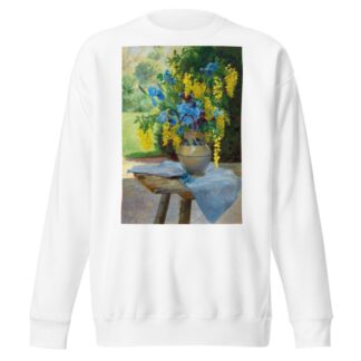 A Floral Bouquet with Irises and Laburnum by Ella Wetzko-Ehrenberger Sweatshirt