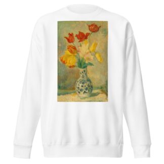 Tulips in a Delftware vase by Henri Lebasque Sweatshirt