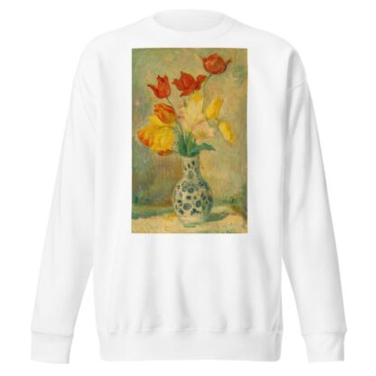 Tulips in a Delftware vase by Henri Lebasque Sweatshirt