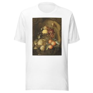 Grapes and a lemon on a tazza, with oranges on a ledge in a sculpted stone niche by Laurens Craen T-Shirt