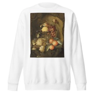 Grapes and a lemon on a tazza, with oranges on a ledge in a sculpted stone niche by Laurens Craen Sweatshirt