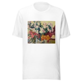 Trois vases de fleurs, assiette de pommes by Louis Valtat T-Shirt