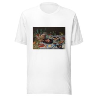 Still Life with Meat, Fish, Vegetables, and Fruit by Jacob van Hulsdonck T-Shirt