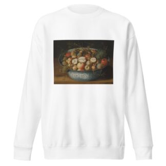 A Chinese bowl with apples, plumbs, grapes and nuts by Osias Beert the Elder Sweatshirt