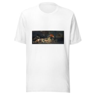 Still Life With Game And Fruits, Parrot, Rabbit And Cat by David de Coninck T-Shirt