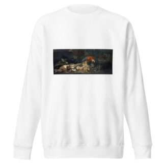 Still Life With Game And Fruits, Parrot, Rabbit And Cat by David de Coninck Sweatshirt