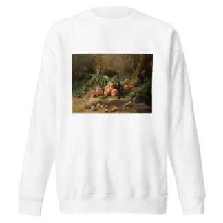 Pêches et panier de raisin dans un sous-bois by Gustave-Emile Couder Sweatshirt